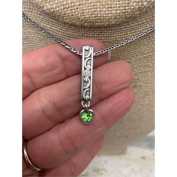 Peridot Silver Brighton Vintage Necklace #stunning - Picture 2 of 6